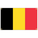 drapeau belge armoiries noir jaune rouge dorés polyester super tex décoration classique