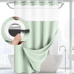 rideau douche moderne blanc translucide polyester 183x190cm anneau intégré