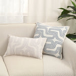 taies d'oreiller polyester jacquard motifs ondulés couleurs neutres moderne ornementales 45x45cm douces
