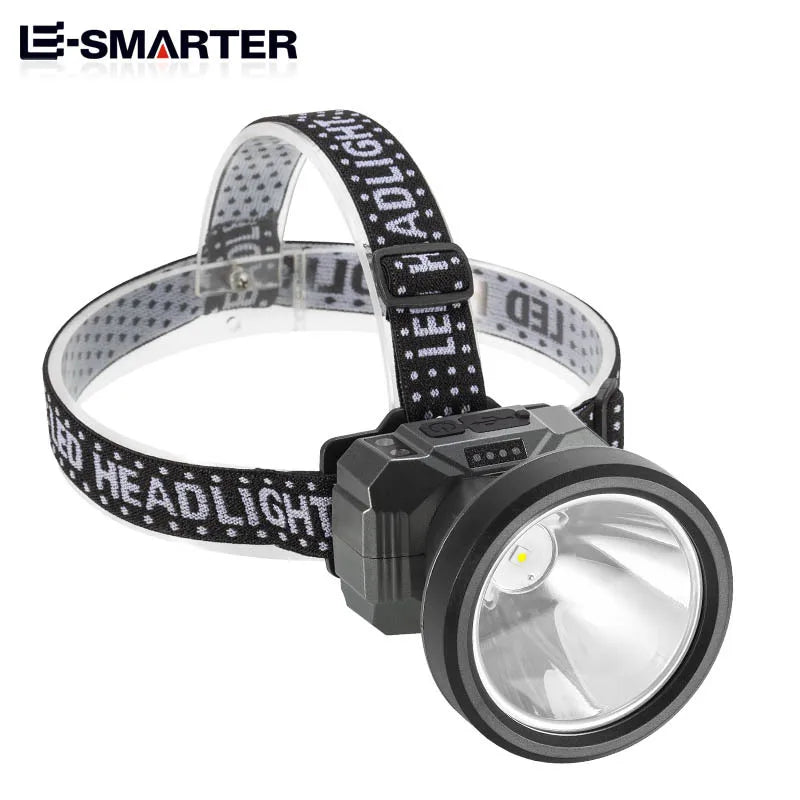 lampe frontale led rechargeable tissu points blancs mode highlight flash trois réglages ceinture ajustable