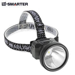 lampe frontale led rechargeable tissu points blancs mode highlight flash trois réglages ceinture ajustable