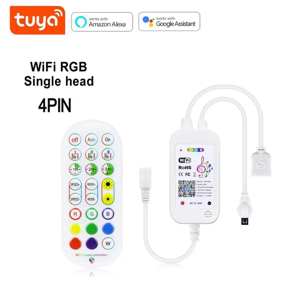 contrôleur led wifi 12v blanc adhésif moderne télécommande alexa google
