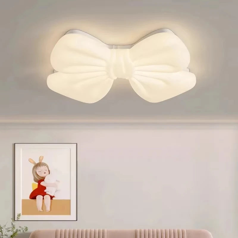 lampe suspension moderne nœud décoratif blanc éclairage surface télécommande