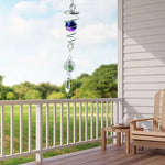 Spirale métallique spirale tail ball décor suspendu cristal verre violet structure argentée wind spinner
