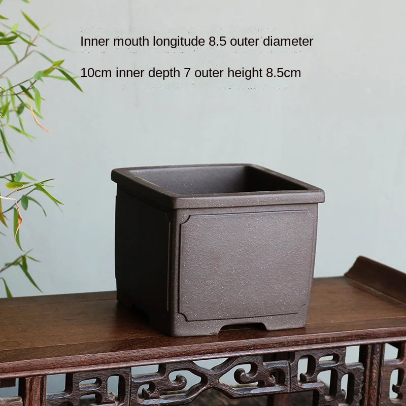 petit pot fleurs argile gris beige chinois artisanal maison
