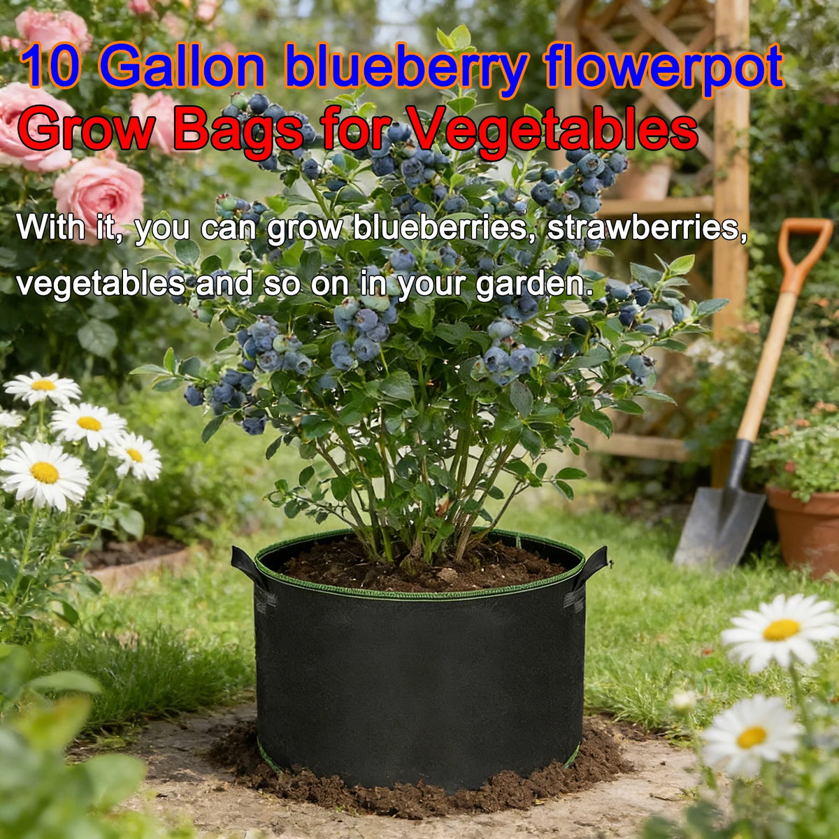 sacs culture légumes fibre végétale noir poignées portables 10 gallons 50 pièces