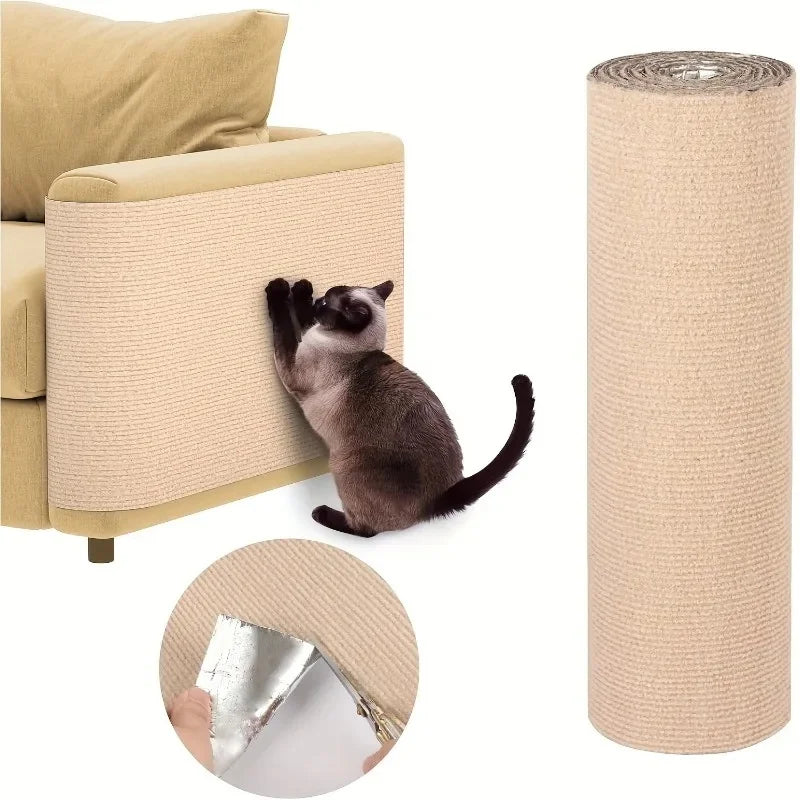 grattoir chats texture grattable beige clair adhésif moderne protection meubles 30x100cm