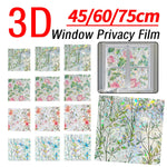 film confidentialité fenêtre multicolore floral adhésif moderne décoratif semi opaque vert bleu rose blanc