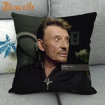 coussin carré moderne homme cheveux blond opacité noir bracelet cuir décoration chambre ornementalité universel
