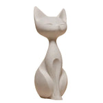 statue chat blanc crème texture rugueuse minimaliste deco maison erotique figurine
