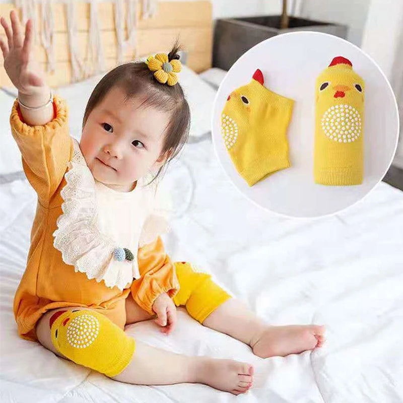 protège genoux bébé jaune orange bleu gris rose animaux oiseau tigre blanches sécurité enfants