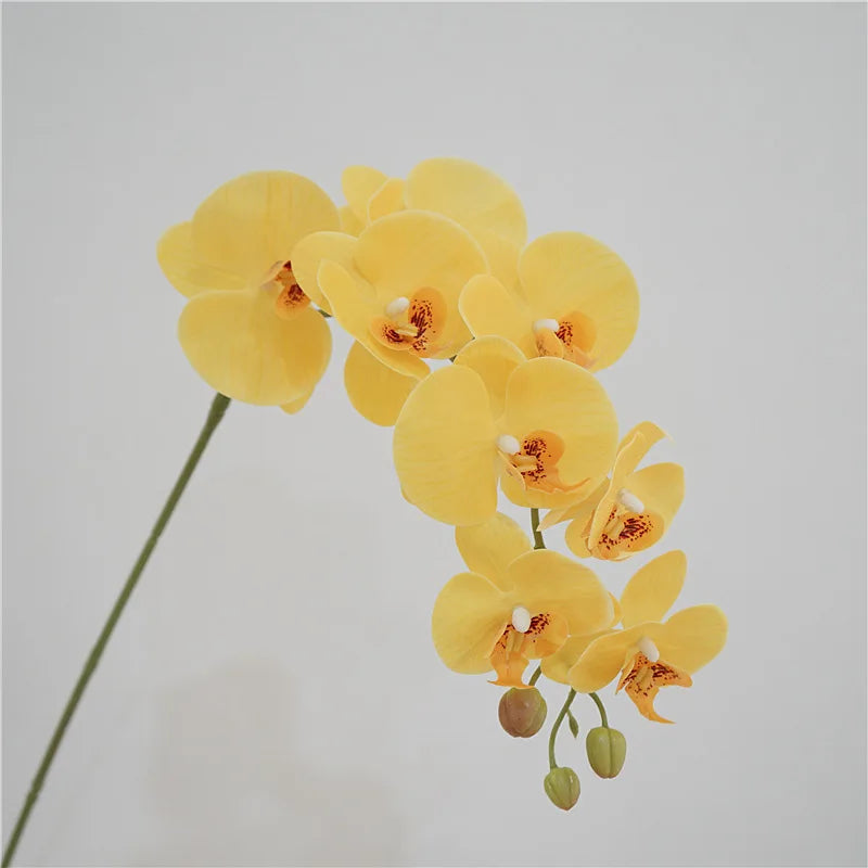 Orchidées artificielles bleu clair blanc rose jaune vert clair violet foncé mariage décoration intérieure
