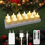 bougies led rechargeables sans flamme blanc modernes télécommande décoration intérieure noël mariage