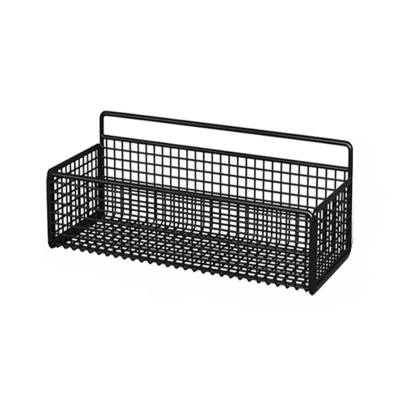 paniers rangement noir maille métallique adhésif moderne sans poinçon aluminium unique