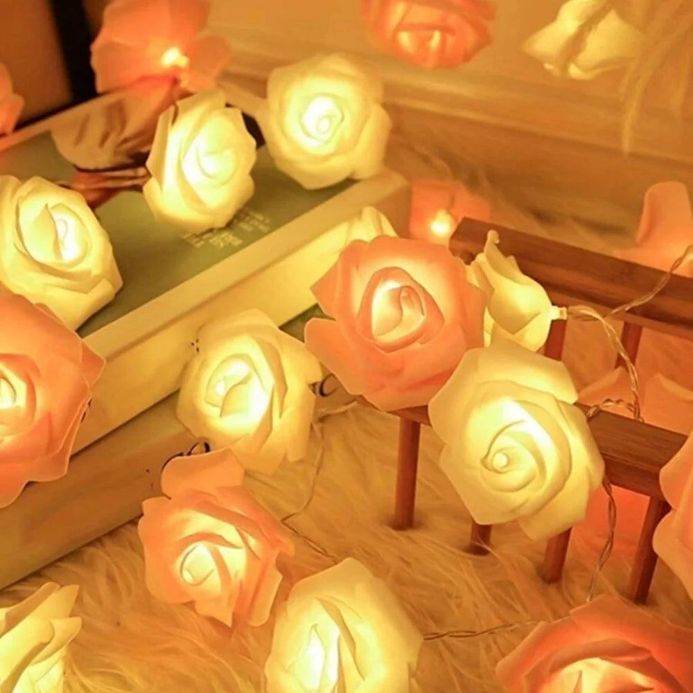 guirlande lumineuse rose led saint valentin mariage décoration intérieure moderne chambre blanc rouge
