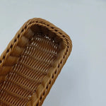 panier tressé beige clair rangement vaisselle portable maison réutilisable multifonction 25x10x6cm