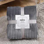 couverture coton polyester gris clair rayures horizontales douce confortable portable voyage