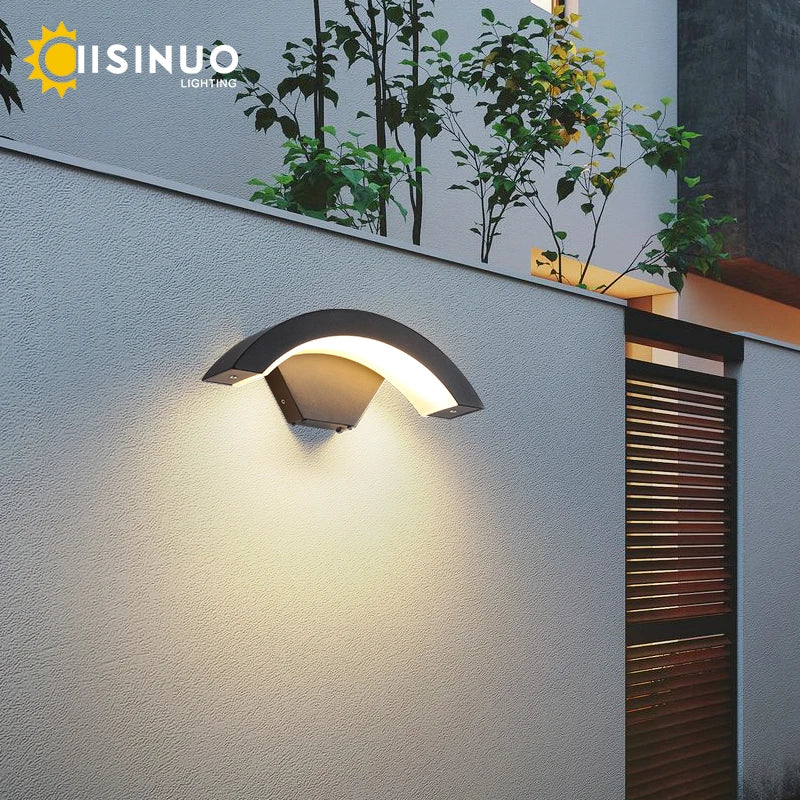 applique murale moderne led ip65 étanche noir contemporaine capteur mouvement 18w 24w cool warm