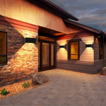 applique murale led moderne noire ip65 texture granulée contemporaine aluminium
