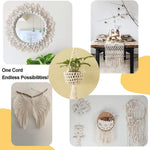 corde macramé coton blanc boucles tissées boho artisanal franges pompons