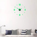 horloge murale moderne chiffres relief couleur vert noir blanc gris minimaliste