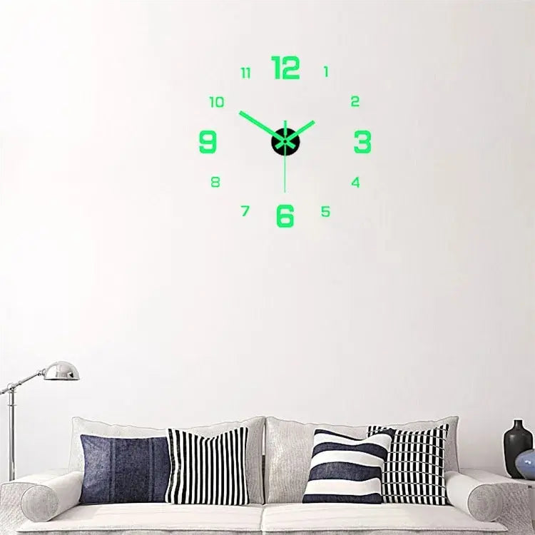 horloge murale moderne chiffres relief couleur vert noir blanc gris minimaliste