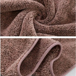 serviette bain robe bleu clair violet marron douce moelleuse séchage rapide absorbante simple confortable