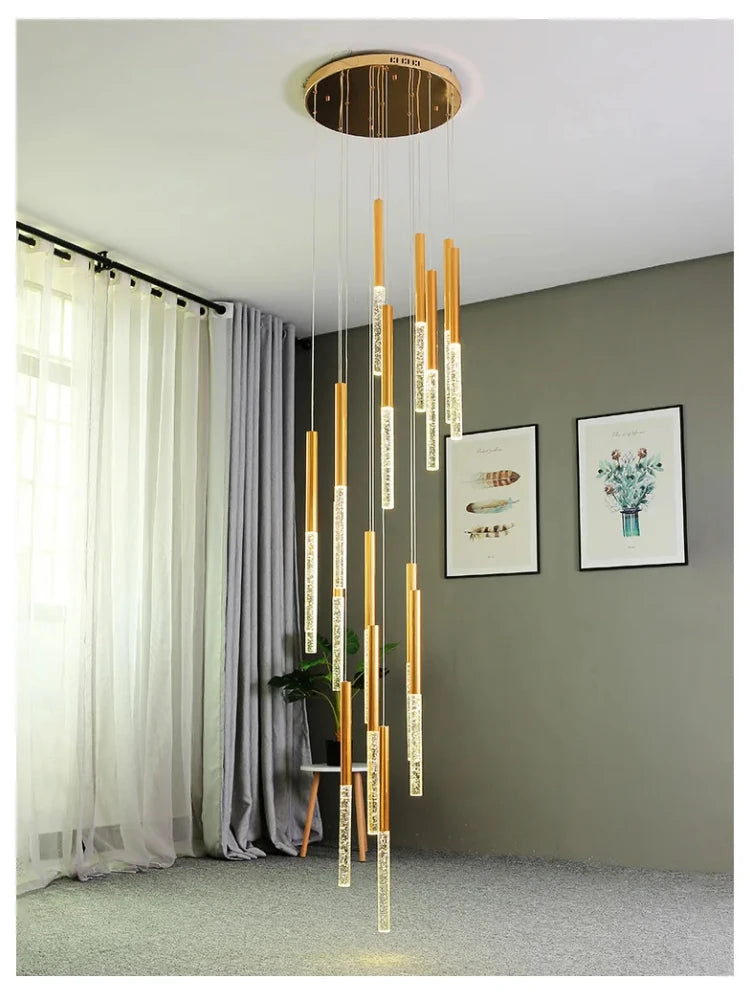 suspension lumineuse moderne or blanc brillantes élégante verre fixée chaînes