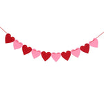 guirlande coeurs feutre rouge rose blanc decoration saint valentin anniversaire mariage festif