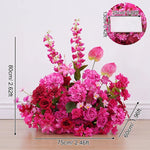 arche fleurs rose vif moderne décoration mariage anniversaire extérieur table blanche doré éléments