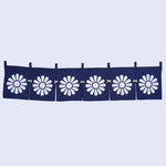 rideau porte horizontal japonais motifs floraux animaux bleu marine traditionnel opacité decoration interieur