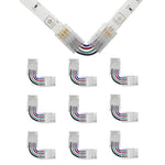 connecteurs led transparents broches dorées clips modernes 24v basse tension câbles colorés rouge vert