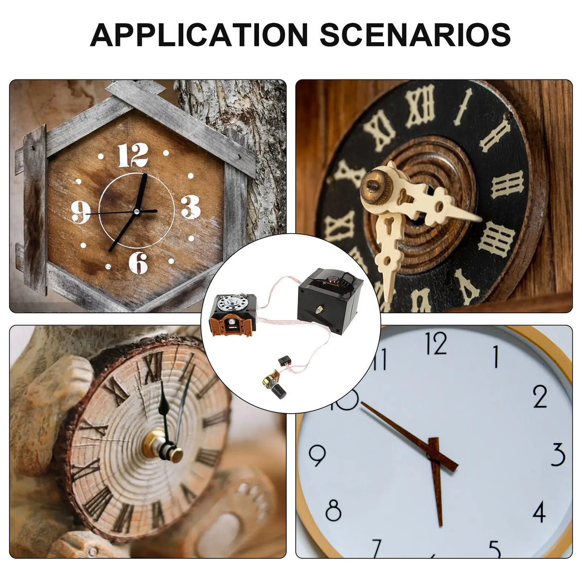 moteur horloge quartz remplacement kit noir moderne connecteurs