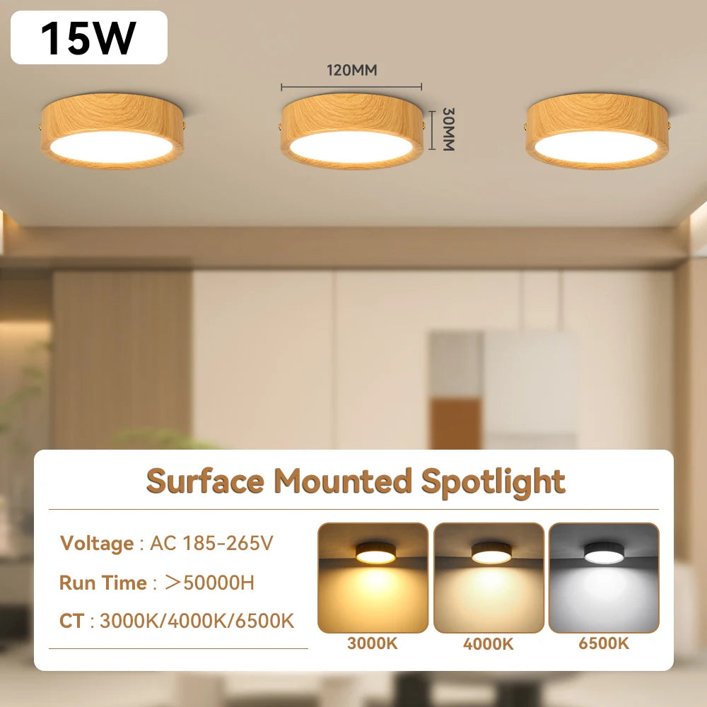 lampe led encastrable bois grain moderne salon cuisine 220v toucher interrupteur walnut blanc