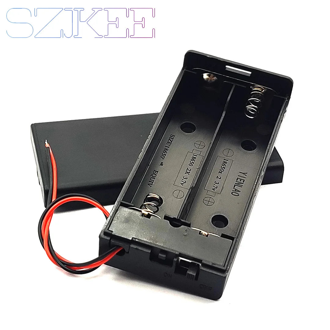 boîte stockage batterie 18650 industrielle câble dc câble usb noir mat
