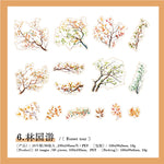 autocollants arbres branches feuilles fleurs scrapbooking étiquettes journal papeterie tasse planificateur transparents naturels