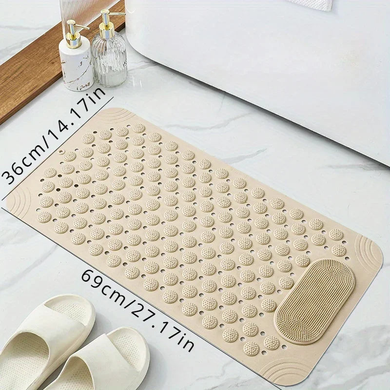 tapis bain pvc antidérapant vert clair texture cercles picots moderne sécurité douche