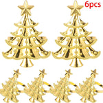 porte serviettes sapin noël étoile brillant festif vert or argentDecorationNoelServiettesCouvertsElégant