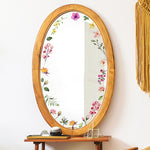 miroir mural moderne fleurs colorées or blanc marron gris rose jaune vert chambre salle