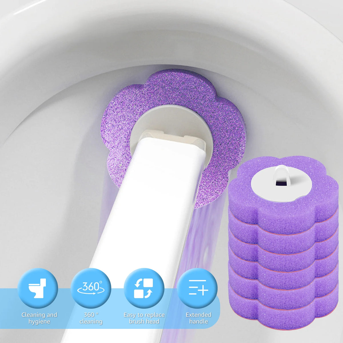 brosse wc violet blanc kit nettoyage salle bain pratique moderne absorbant