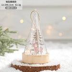 décoration noël miniature maison verre animaux sapin cadeaux lettres noel base plate