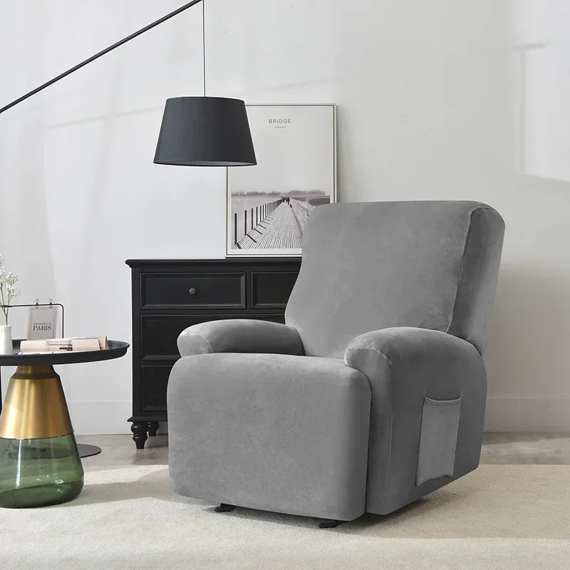 housse canapé fauteuil relax velours doux gris jaune rose bleu moderne extensible