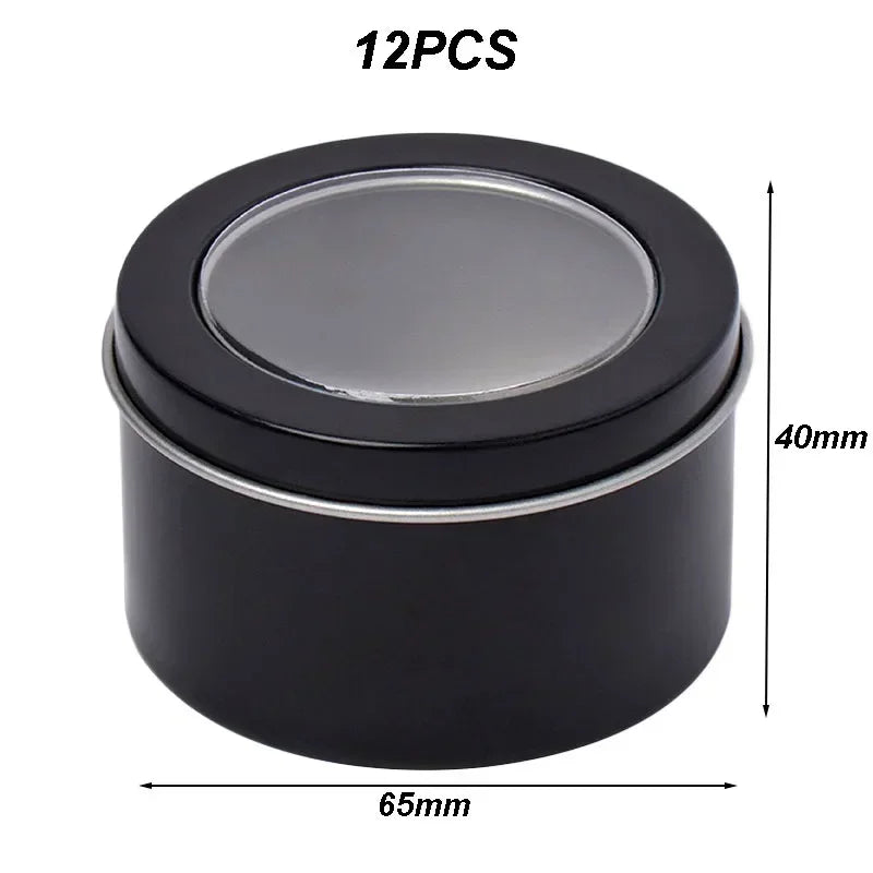 boîtes rondes métal or noir argent contemporaines rangement cosmétiques skincare organiser travel tins cream