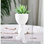 cache pot céramique contemporain noir pots fleurs succulentes drainage maison
