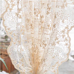 rideau tulle brodé fleur transparent classique maison chambre coucher