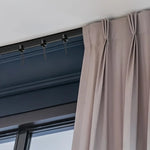 rails rideau flexible noir blanc rouleaux crochets supports vis ancrages plâtre moderne fonctionnel
