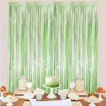 rideau paillettes vert clair motif rayures verticales moderne opacité occasion anniversaire mariage baptême fête