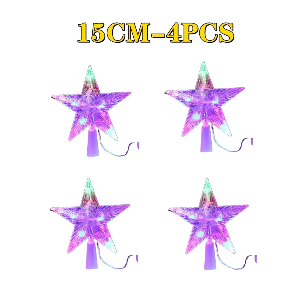 décoration multicolore étoiles lumineuses led transparentes moderne guirlande fête noël mariage