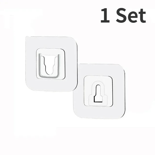 crochet adhésif transparent support photo moderne stockage mural plastique fixe clips rectangulaire