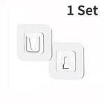 crochet adhésif transparent support photo moderne stockage mural plastique fixe clips rectangulaire